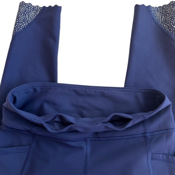 Lululemon Tight Stuff Tight II Crop Leggings Luxtreme Scallop Hem - Blue Size 6 - Picture 12 of 16
